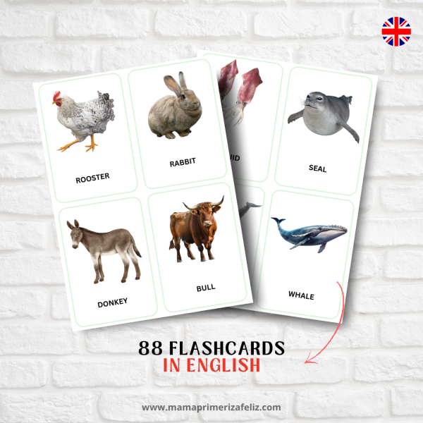 English to Spanish Animal Flashcards | Mama Primeriza Feliz