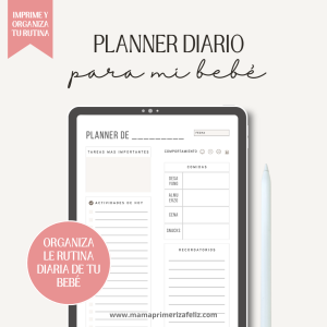 Planner de actividades para mi bebé