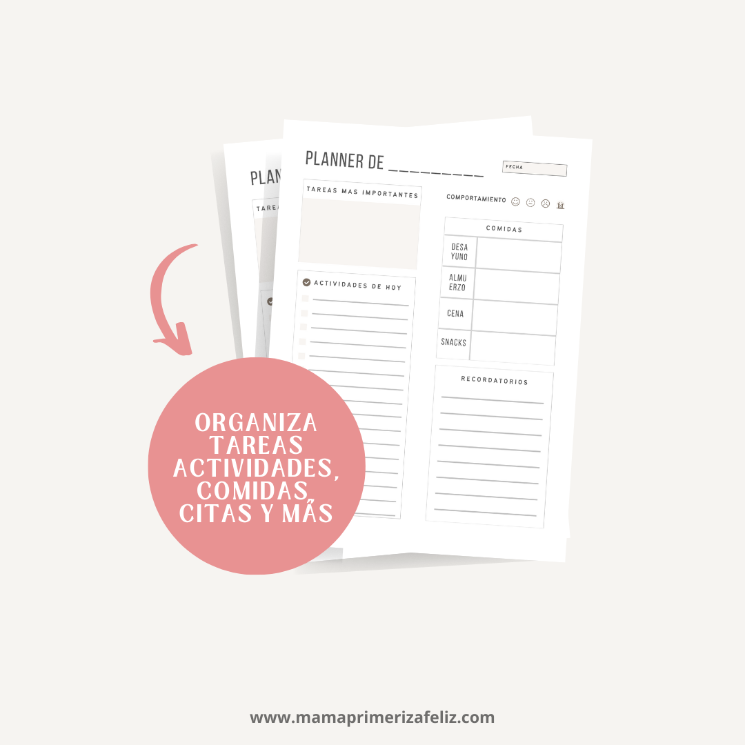 Planner de actividades para mi bebé