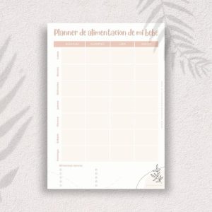 Planner de alimentación de mi bebé