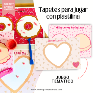 Tapetes para jugar con plastilina edición San Valentín