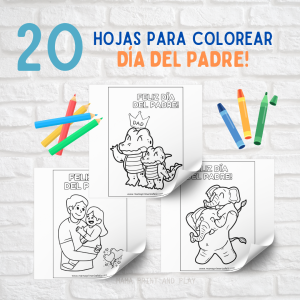 ¡Simplemente imprime, pinta y sorprende a papá! Crea un recuerdo memorable para papá con estas divertidas impresiones! Disponible en inglés y español!
