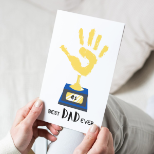 Imprimible del día del padre, manualidad de huellas de manos, regalo del día del padre, tarjeta de actividad de huellas de manos preescolar