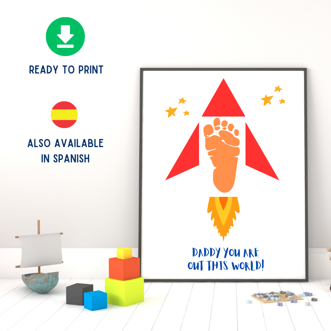 Plantilla de tarjeta del día del padre: huella del pie - Image 2