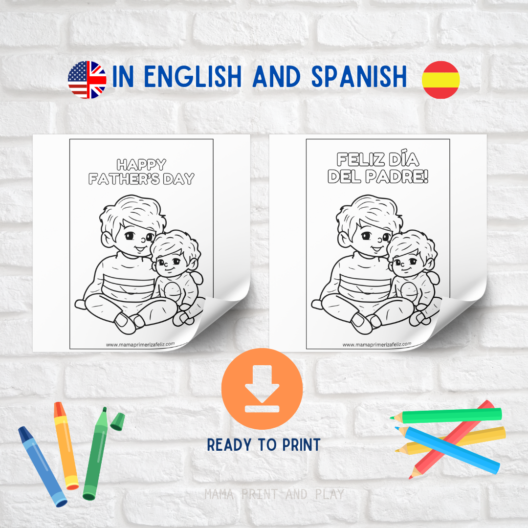 Simply print, paint and surprise dad! Create a memorable memory for dad with these fun prints! Available in English and Spanish!