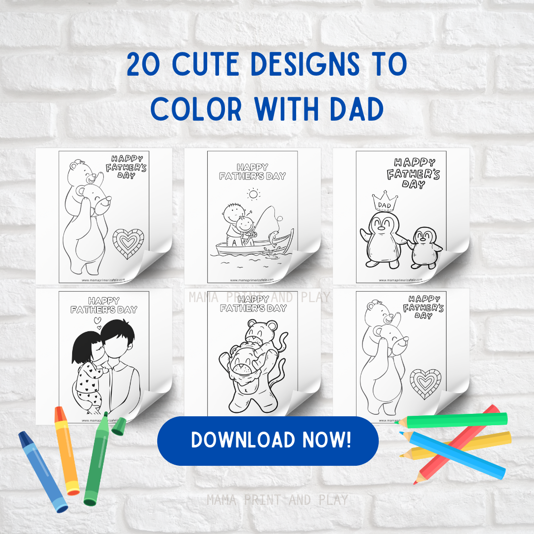 Simply print, paint and surprise dad! Create a memorable memory for dad with these fun prints! Available in English and Spanish!
