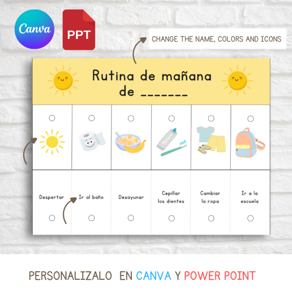TABLA DE RUTINA DE DIA Y NOCHE IMPRIMIBLE