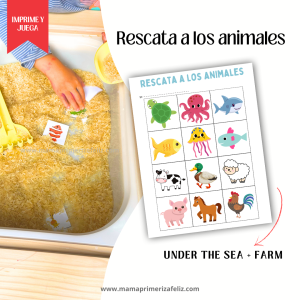 Actividad sensorial imprimible rescata a los animales