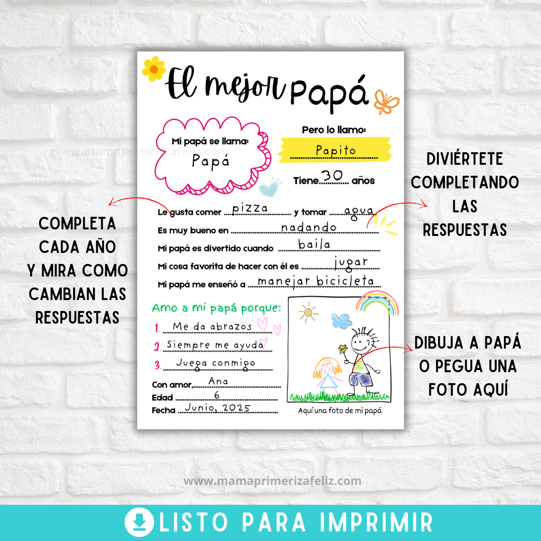 Plantilla todo sobre mi papá