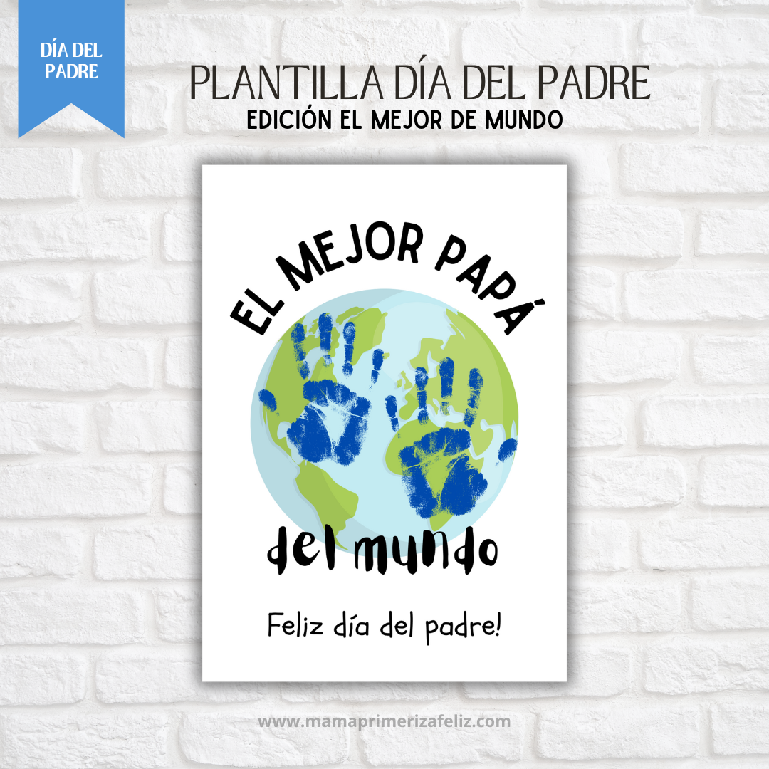 Plantilla huellas de mano dia del padre edición el mejor papá