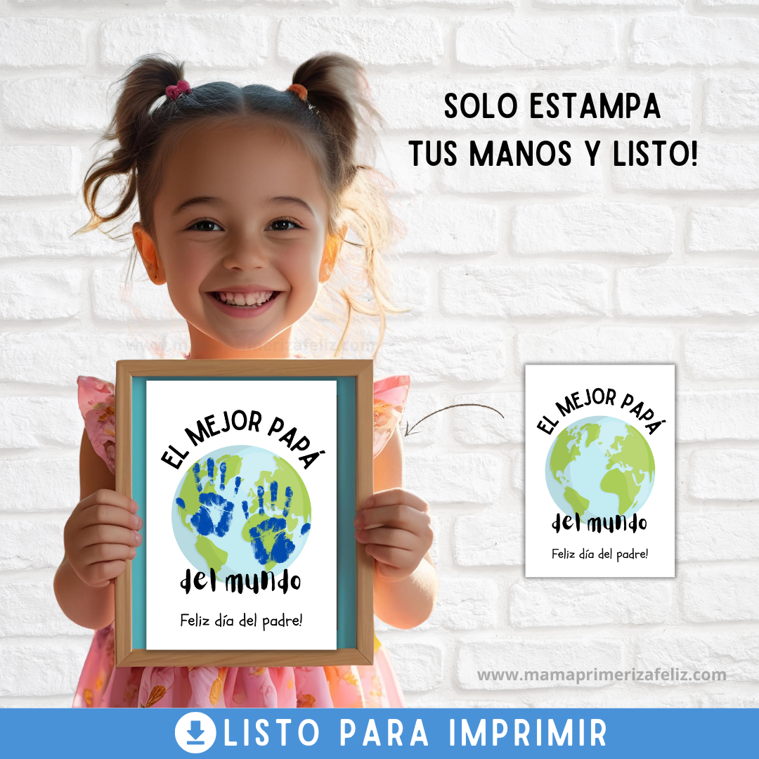 Plantilla huellas de mano dia del padre edición el mejor papá