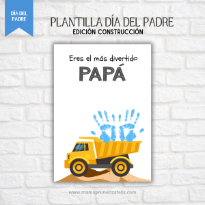 Plantilla huellas de mano dia del adre construcción