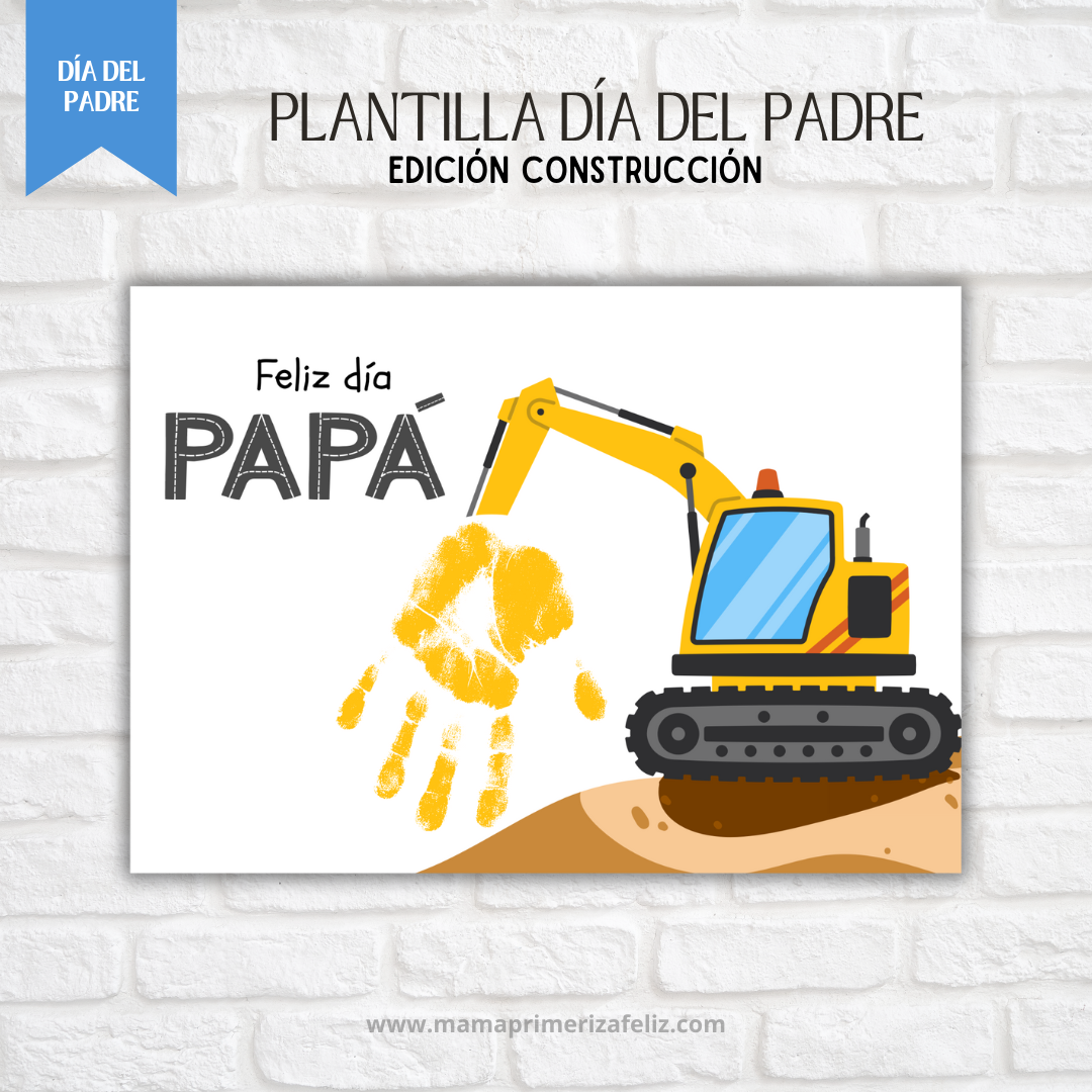 Plantilla huellas de mano dia del adre construcción
