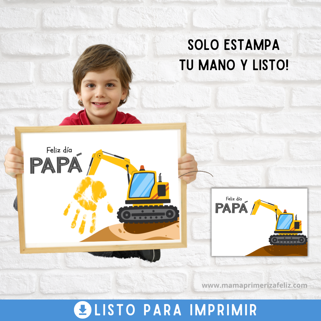 Plantilla huellas de mano dia del adre construcción