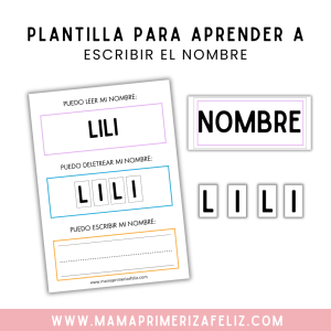 Plantilla imprimible para aprender a escribir el nombre
