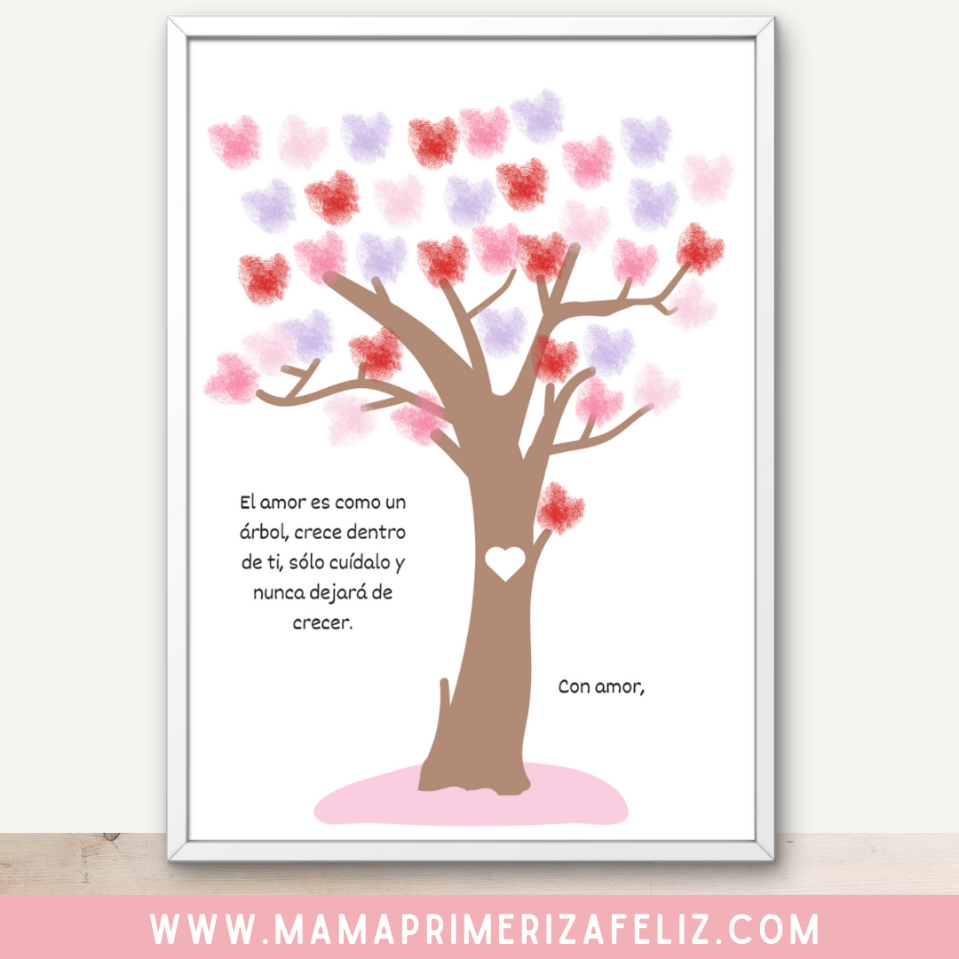 Plantilla de huellas de dedos San Valentín Mamaprimerizafeliz