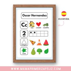 poster de aprendizaje preescolar