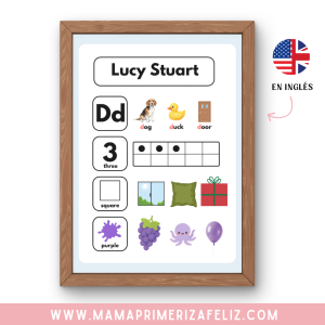 Poster de aprendizaje en ingles montessori imprimible