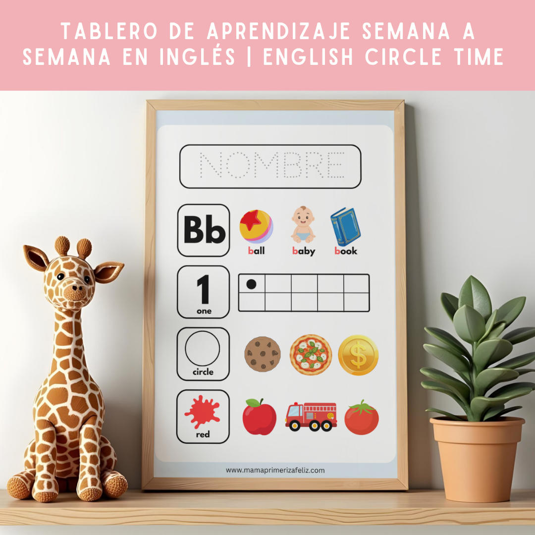 Poster de aprendizaje en ingles montessori imprimible