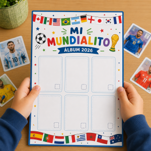 Plantilla de álbum casero para niños: Mi Mundialito